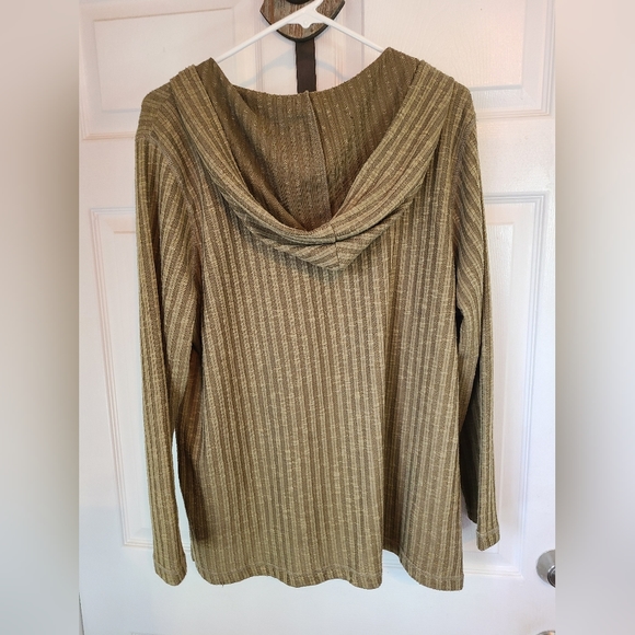 Absolutely Famous Woman's Long Sleeve Sweater Hoodie,  Size: 1X Color: OD Green - Picture 11 of 14